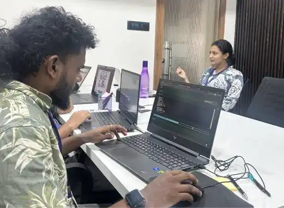 webotix employees working as a team